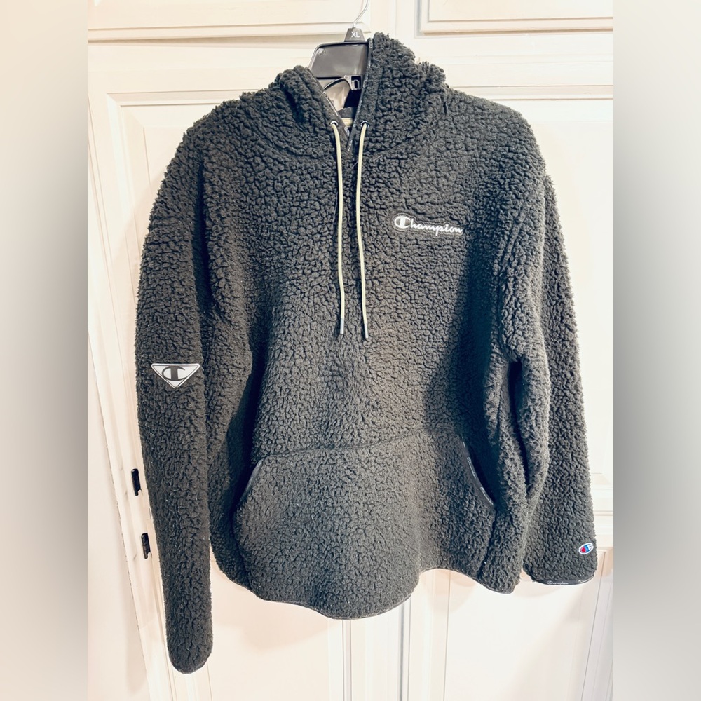 Men’s Champion Sherpa Hoodie black size large